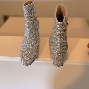 Silver Glitter Boots